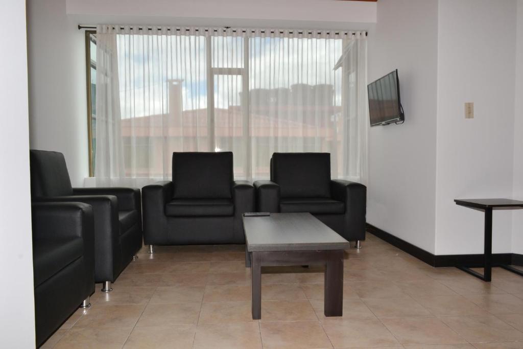 Posezení v ubytování Apartahotel Doble3