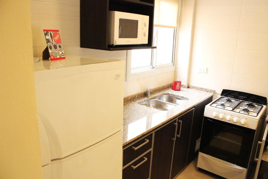Kuchyň nebo kuchyňský kout v ubytování Villa Cabrera Apart and Suites