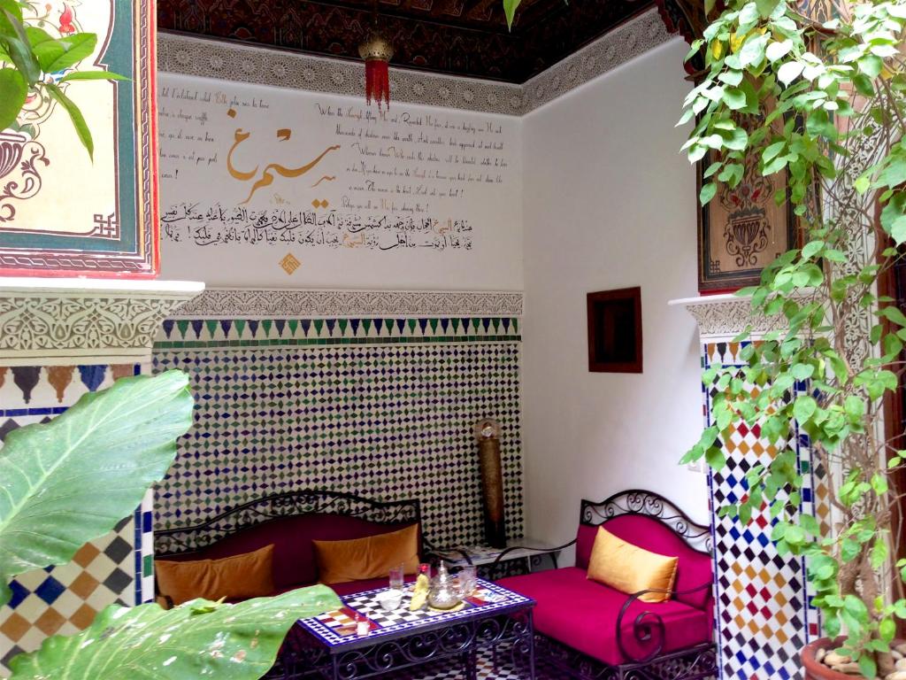 Posezení v ubytování Riad Toyour- Riad of birds
