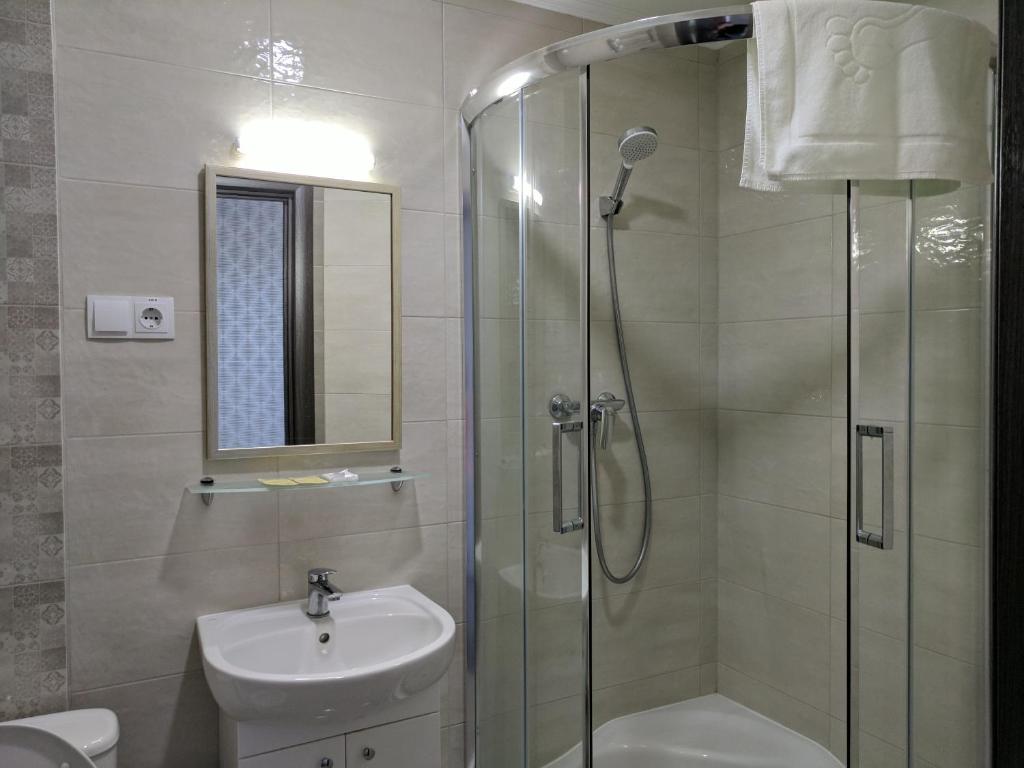 Koupelna v ubytování Art Hotel Palma