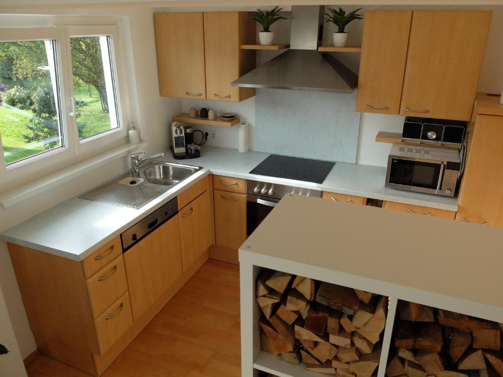 Kuchyň nebo kuchyňský kout v ubytování Ferienwohnung Elsa