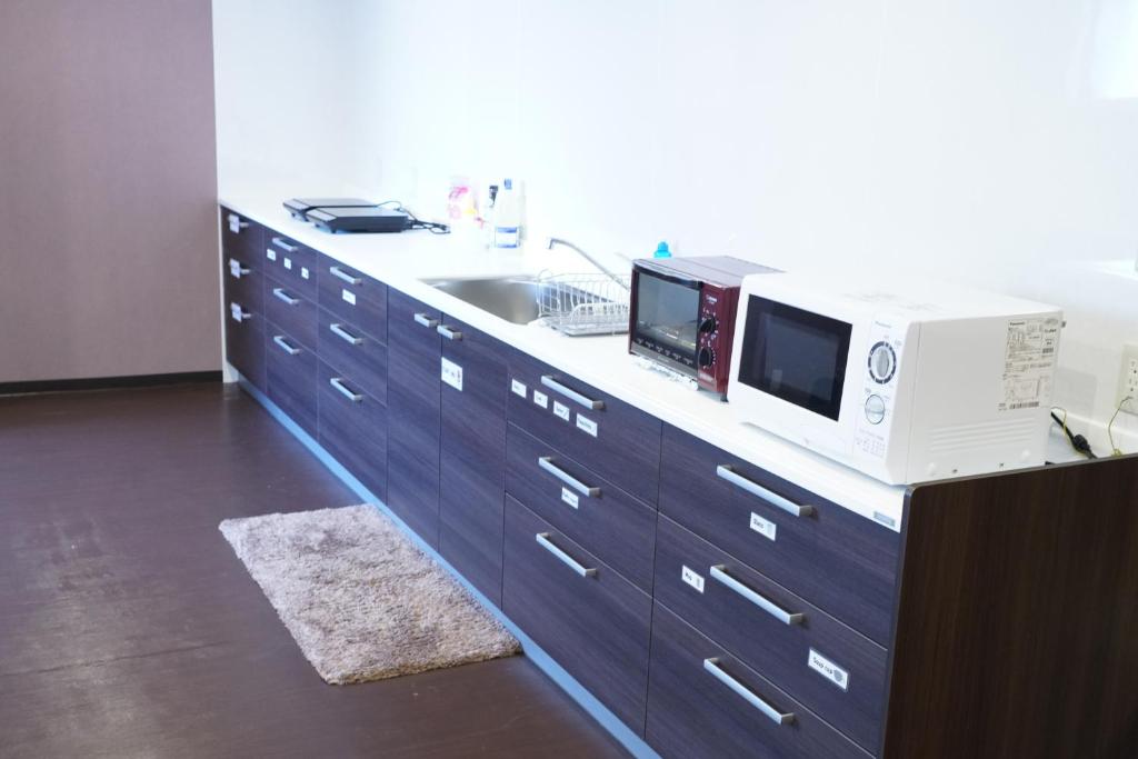 Kuchyň nebo kuchyňský kout v ubytování Guesthouse Sumiyoshi