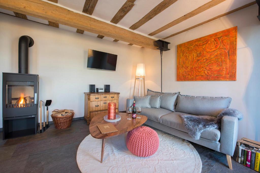 Posezení v ubytování Burggarten Appartements Neuleiningen