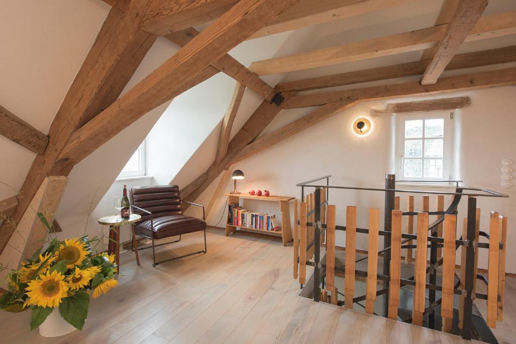 Posezení v ubytování Burggarten Appartements Neuleiningen