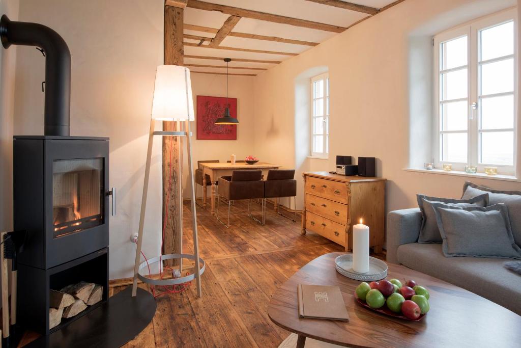 Posezení v ubytování Burggarten Appartements Neuleiningen
