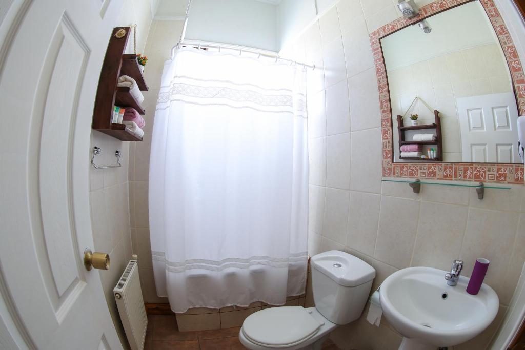 Koupelna v ubytování Hotel Albatros
