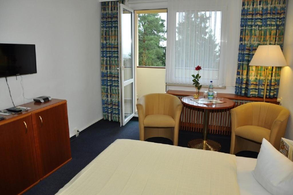 TV a/nebo společenská místnost v ubytování Hotel Am Wald -GARNI-