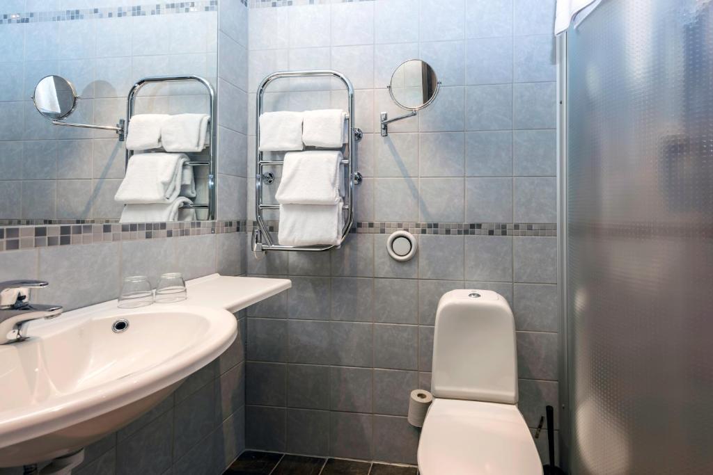 Koupelna v ubytování Hotel Bellevue
