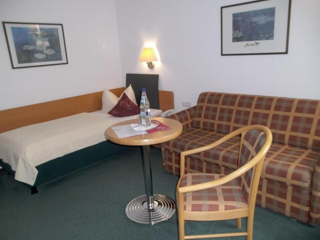 Posezení v ubytování Hotel Am Wald -GARNI-