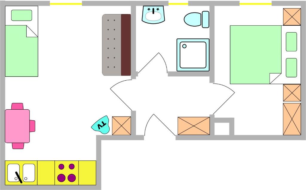 Půdorys ubytování Apartmaji Oberstar Bovec