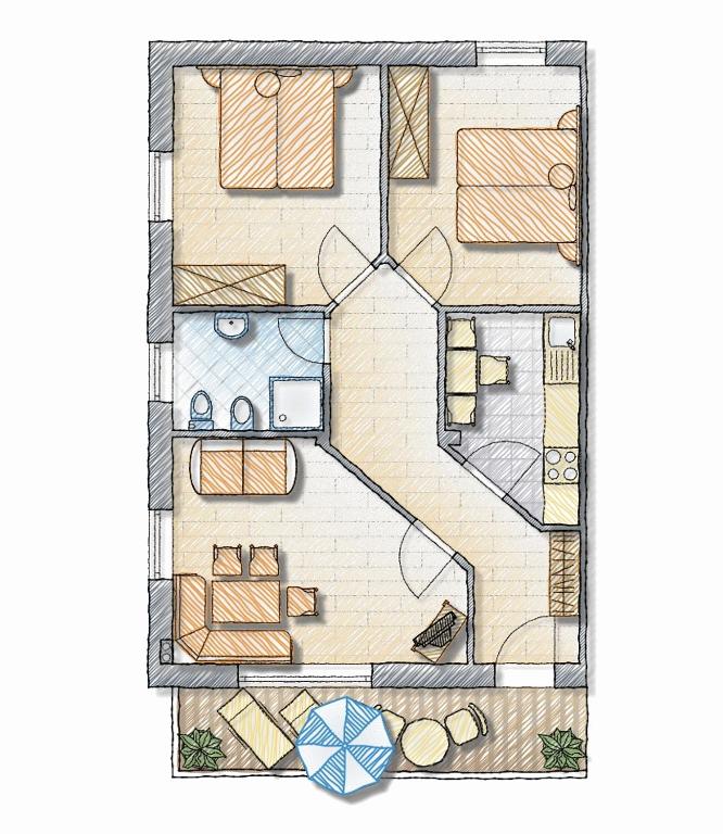 Půdorys ubytování Residence Hofer
