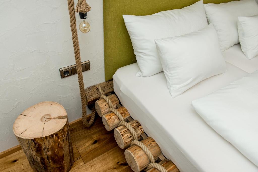 Postel nebo postele na pokoji v ubytování Ferienhaus Holzer