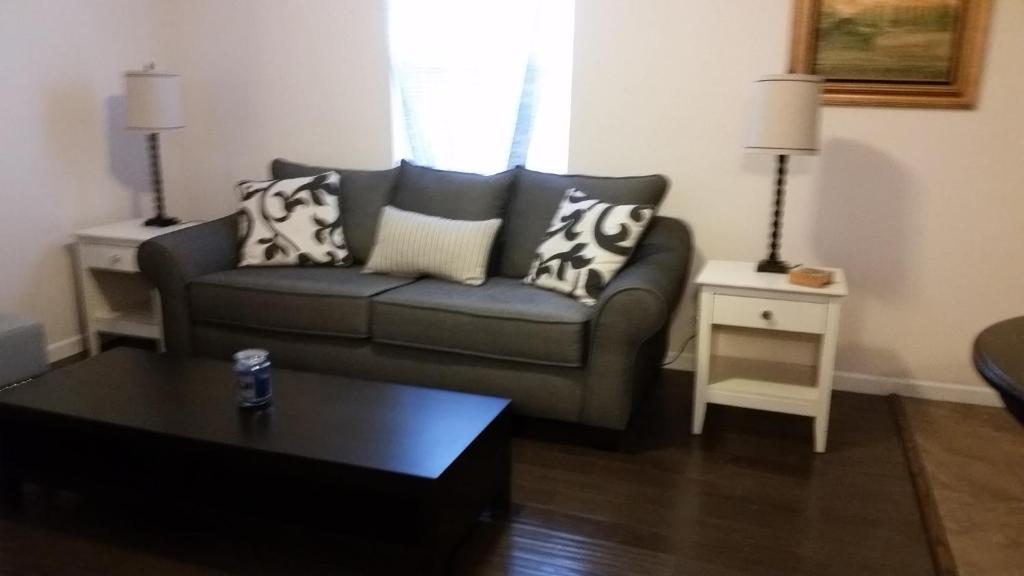 a living room with a couch and a table at 1551 Sturm Ave in Indianapolis