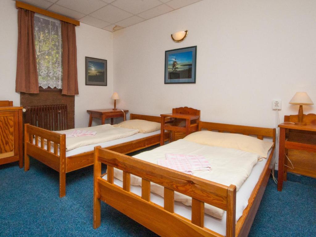 Postel nebo postele na pokoji v ubytování Hotel Flora Dolní Mísečky