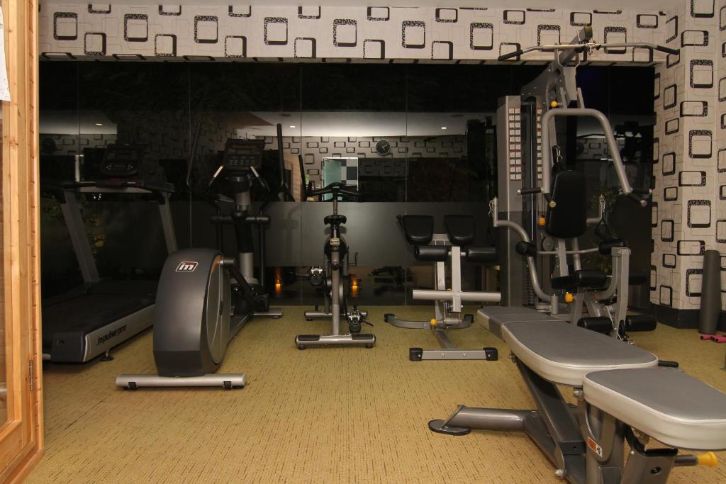 a gym with several treadmills and exercise equipment at Eloisa Royal Suites in Mactan