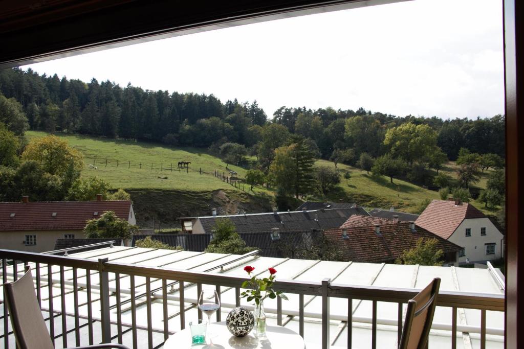 Balkón nebo terasa v ubytování Kupfer-Dachl