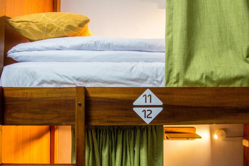 two bunk beds with a sign that says at El Patio Hostel Quito in Quito