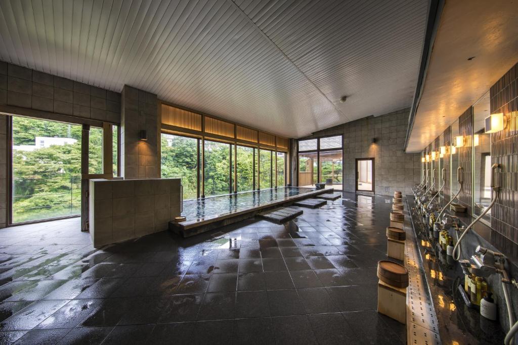 Posezení v ubytování Hotel Shirakawa Yunokura