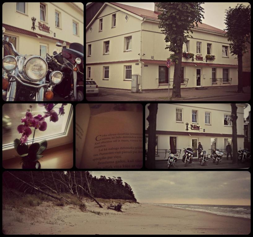 a collage of photos of a building and a book at Pie Jāņa Brāļa in Liepāja