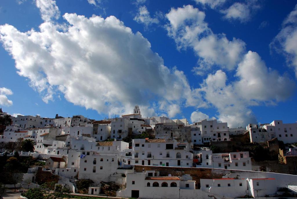 Výhľad na mesto Vejer de la Frontera alebo výhľad na mesto priamo z apartmánu