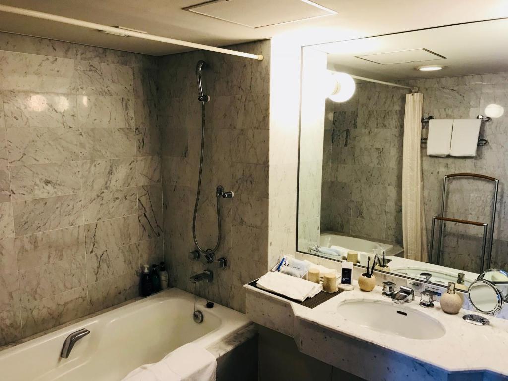 Koupelna v ubytování Hotel Granmirage