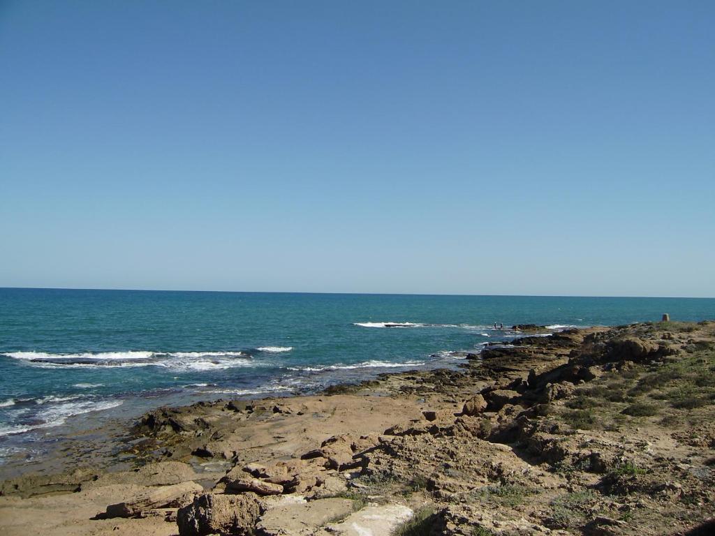 トレビエハにあるApartamento Primera Linea Playaの海を背景にした岩場