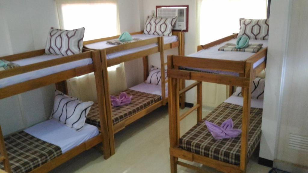 eine Gruppe Etagenbetten in einem Zimmer in der Unterkunft Sealor Pension House in Puerto Princesa