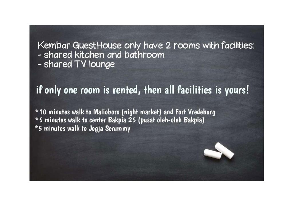 Certifikát, hodnocení, plakát nebo jiný dokument vystavený v ubytování Kembar Guesthouse