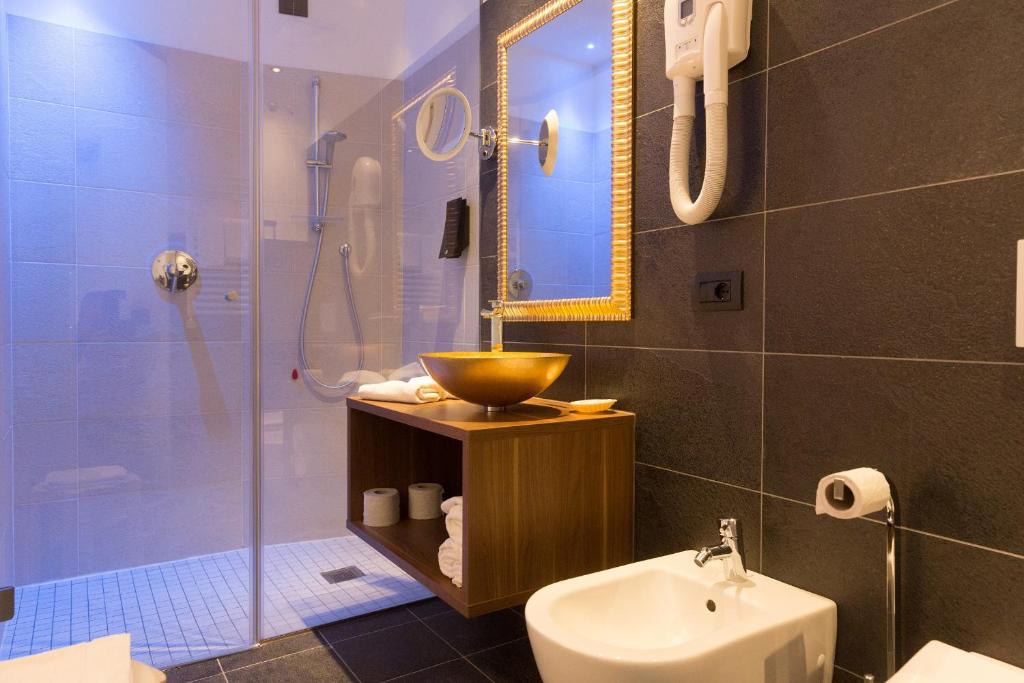 Koupelna v ubytování Hotel Pace