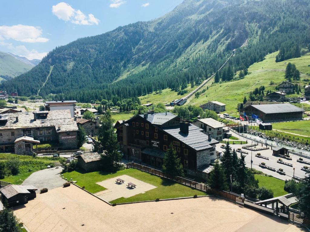 an aerial view of a village in the mountains at Les Balcons de Bellevarde in Val-d'Isère