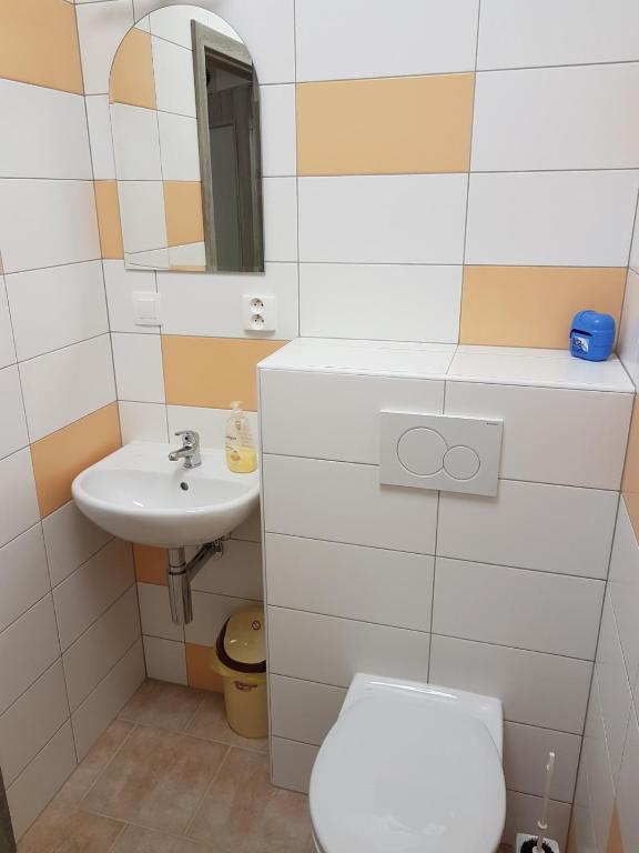 Koupelna v ubytování Apartmany u Dvora