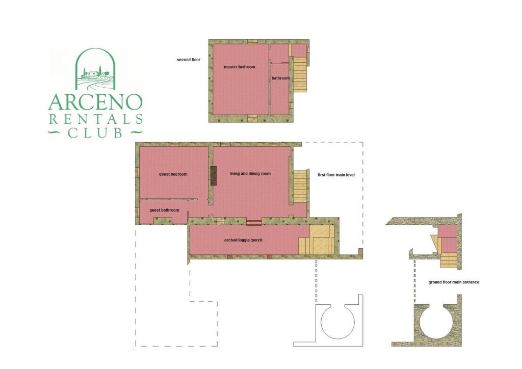 The floor plan of Arco al Poggio - Arceno Rentals Club