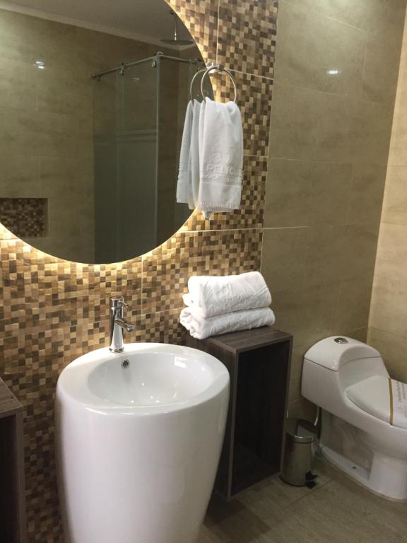 Koupelna v ubytování De Película Hotel