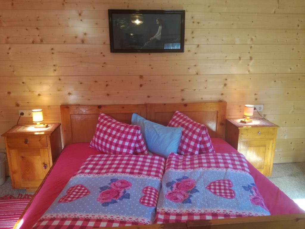 Posteľ alebo postele v izbe v ubytovaní Ferienhaus Grofn