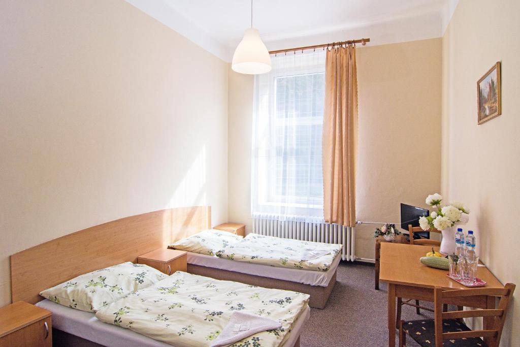 Postel nebo postele na pokoji v ubytování Hotel Hůrka