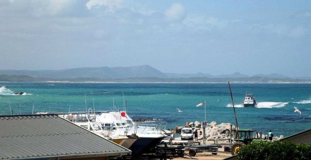 a group of boats docked at a dock in the water at After8 B&B in Kleinbaai