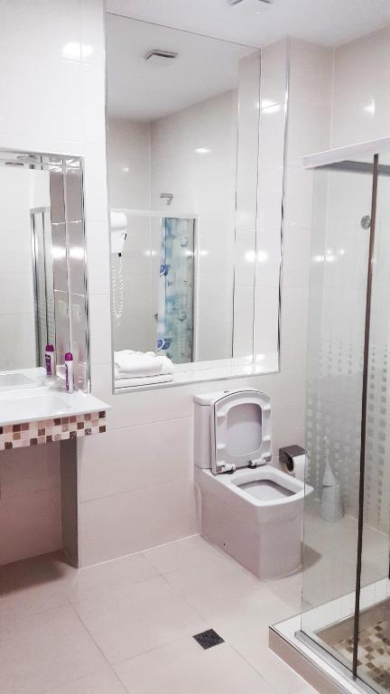 Koupelna v ubytování Hotel Alpet
