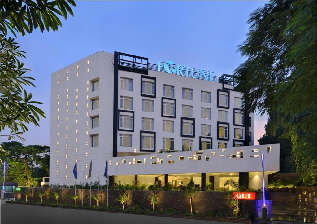 a rendering of a hotel with a lit up facade at Fortune Park Sishmo, Bhubaneshwar - Member ITC's Hotel Group in Bhubaneshwar