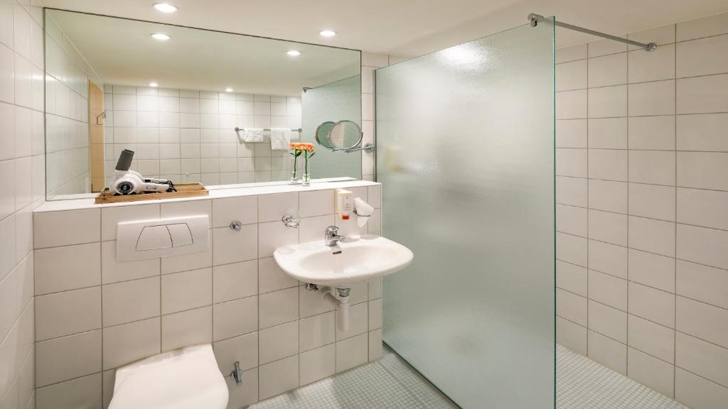 Koupelna v ubytování Hotel Boldern