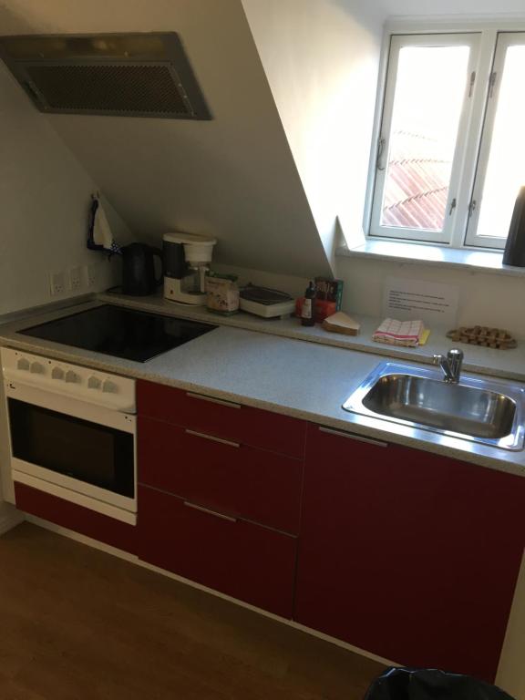 Kuchyň nebo kuchyňský kout v ubytování AB Centrum Randers