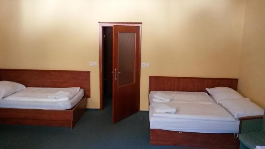 Postel nebo postele na pokoji v ubytování Hotel Praha