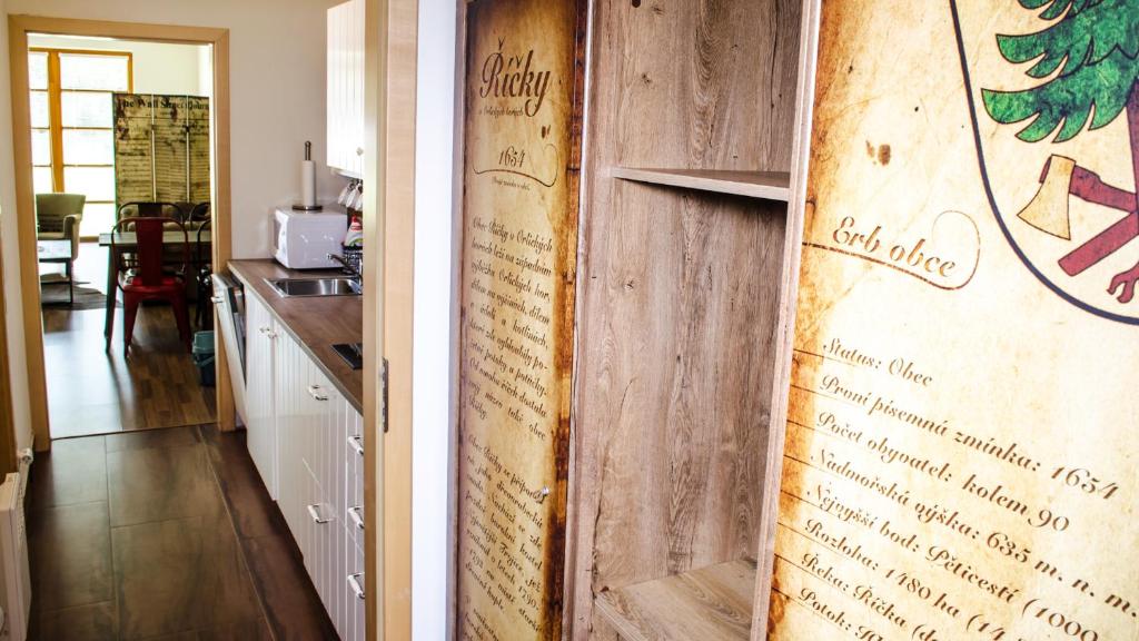 Kuchyň nebo kuchyňský kout v ubytování Apartment Říčky V Orlických Horách