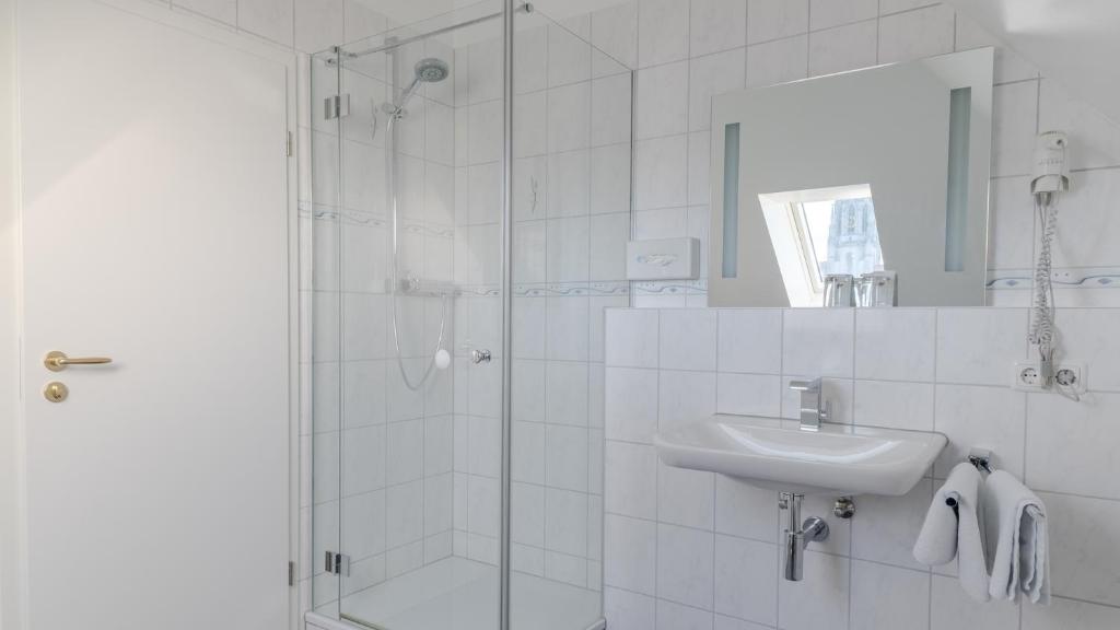 Koupelna v ubytování Hotel Bayernland