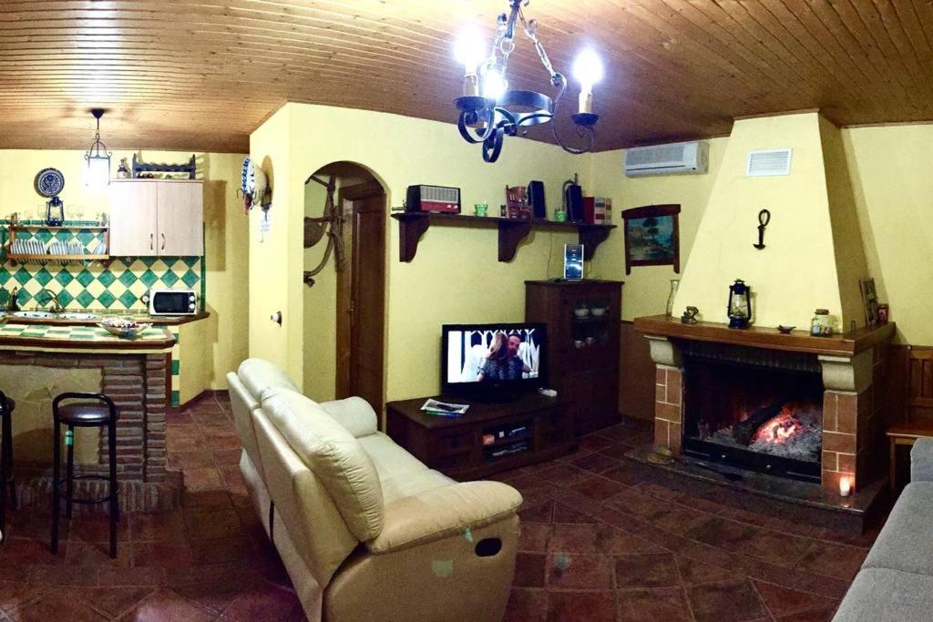 TV a/nebo společenská místnost v ubytování Cortijo de los geraneos