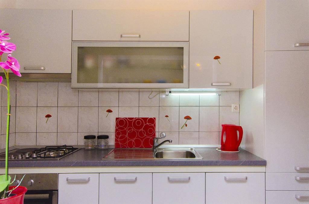 Kuchyň nebo kuchyňský kout v ubytování Apartment JeMa