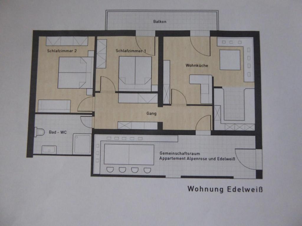 Půdorys ubytování Haus Siebenbruenn