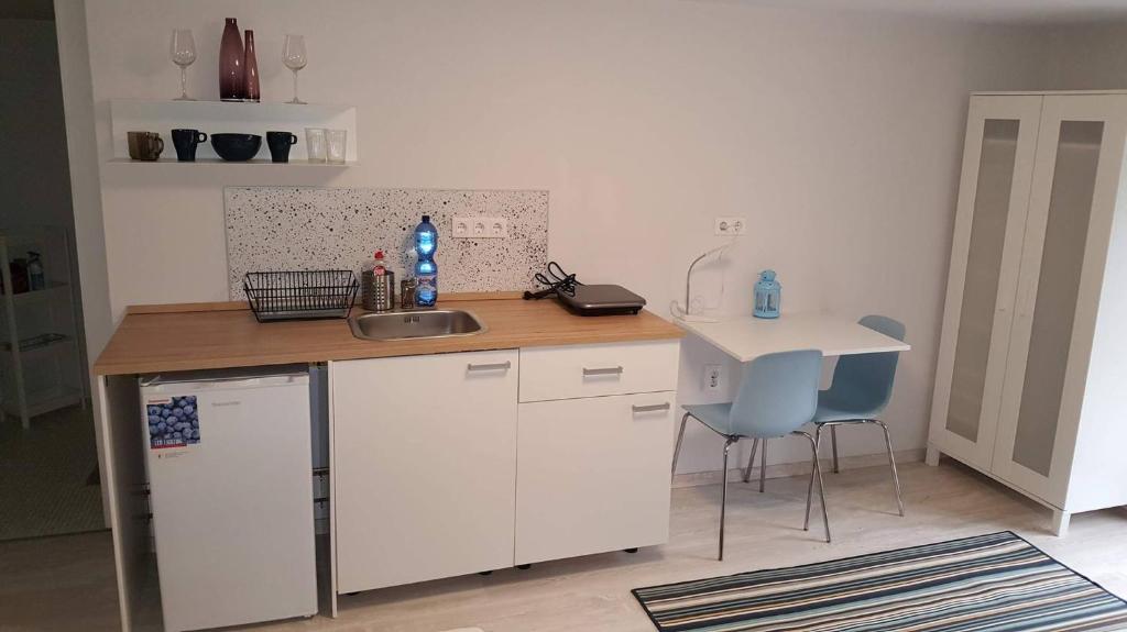 Kuchyň nebo kuchyňský kout v ubytování Das Tulpen Apartment