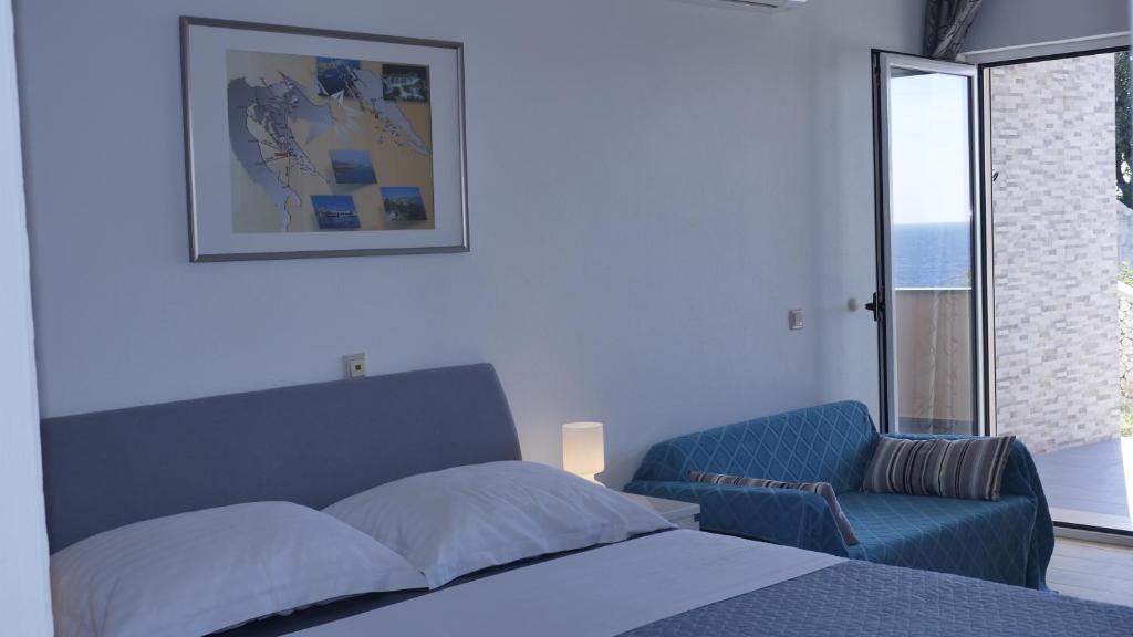 Postel nebo postele na pokoji v ubytování Direkt am Meer-Apartments Puntaplanka