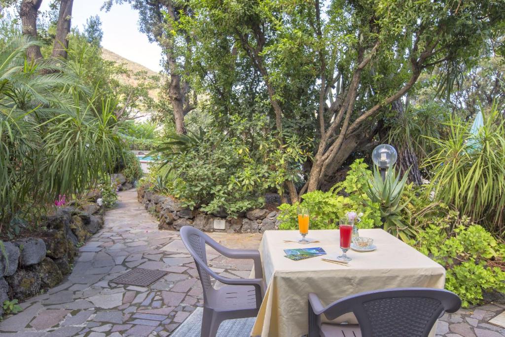 Un jardín fuera de Hotel Vittoria
