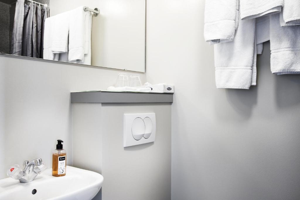 Koupelna v ubytování Hotel Höfn